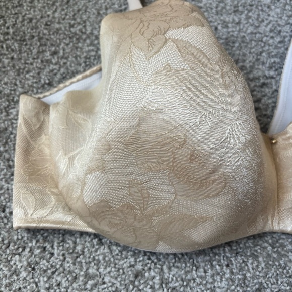 Cacique Tan Floral Lace Lightly Line Balconette Bra Adjustable Straps 42F - Picture 2 of 14